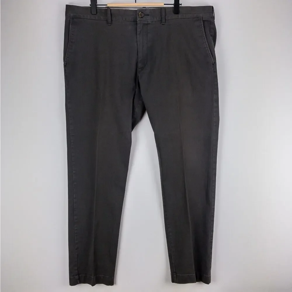 J.Crew Mercantile Flex Slim Chinos Mens 38x32 Gray Stretch Cotton Flat Front
